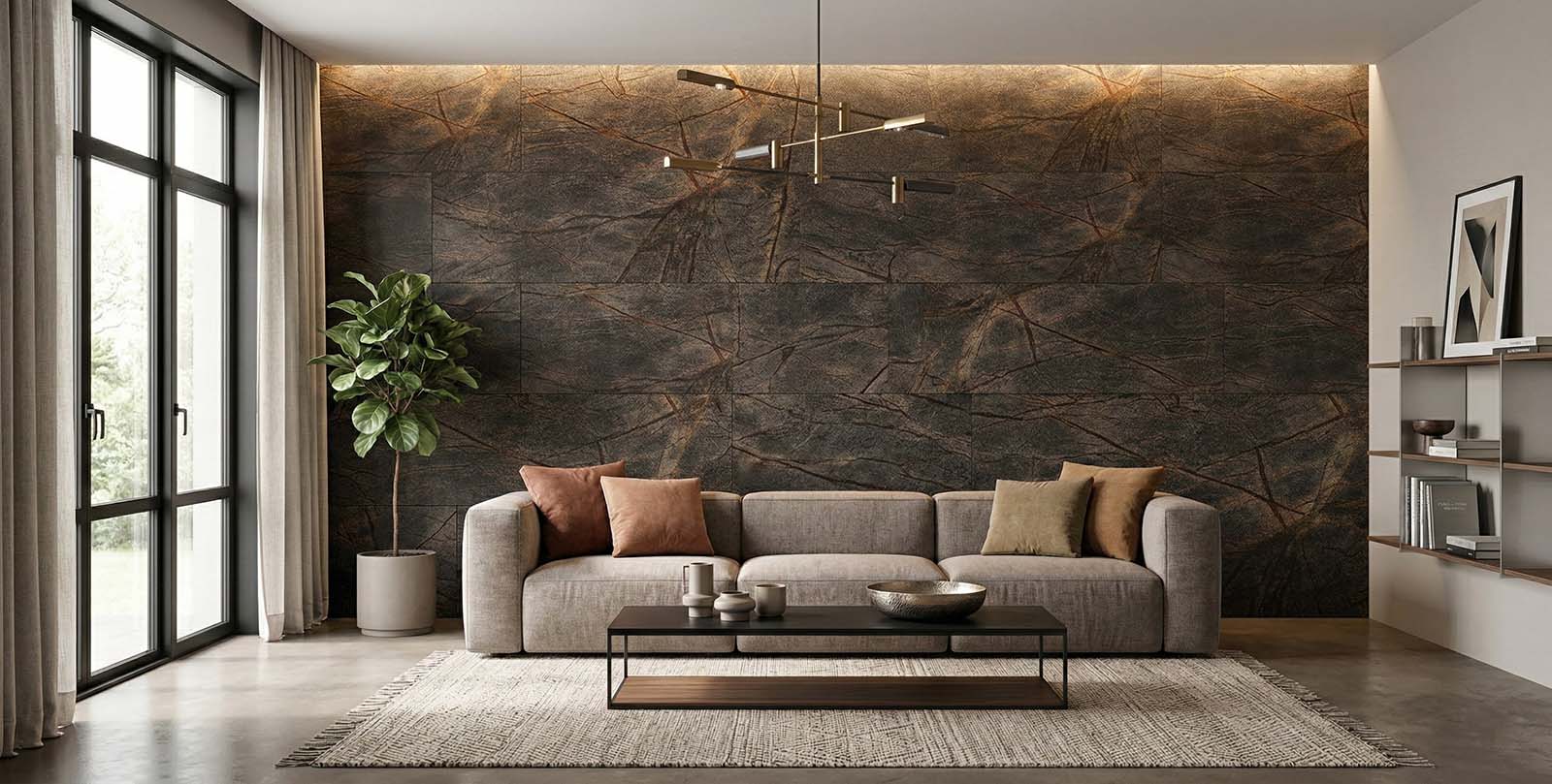 Piedra flexible natural - Salón